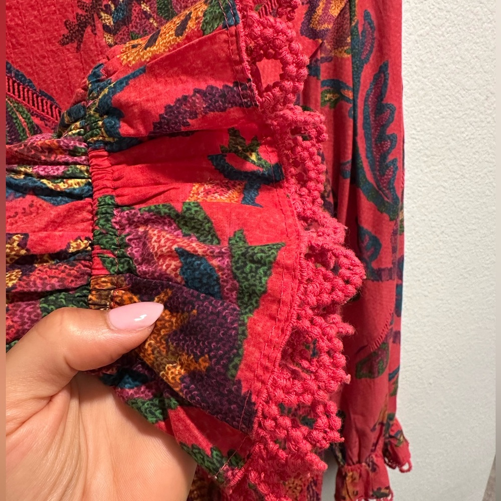 Farm Rio - Vibrant Red Patterned Dress - Picture 4 of 5